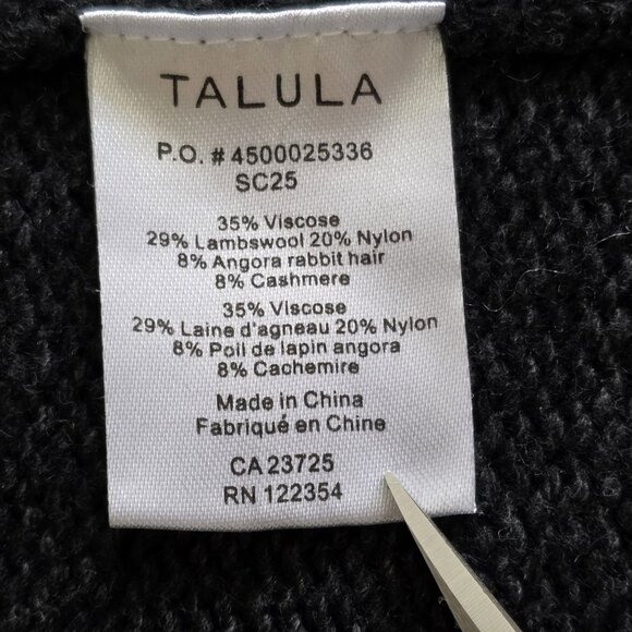 Talula Cardigan Womens M Gray Shawl Collar LS Button Wool Cashmere Angora Blend - Picture 15 of 16